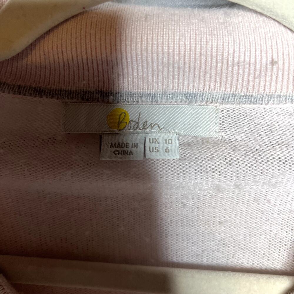 Boden Winchilsea Collared Jumper Milkshake Light Pink Barbie Core Cashmere 6 - Picture 3 of 4